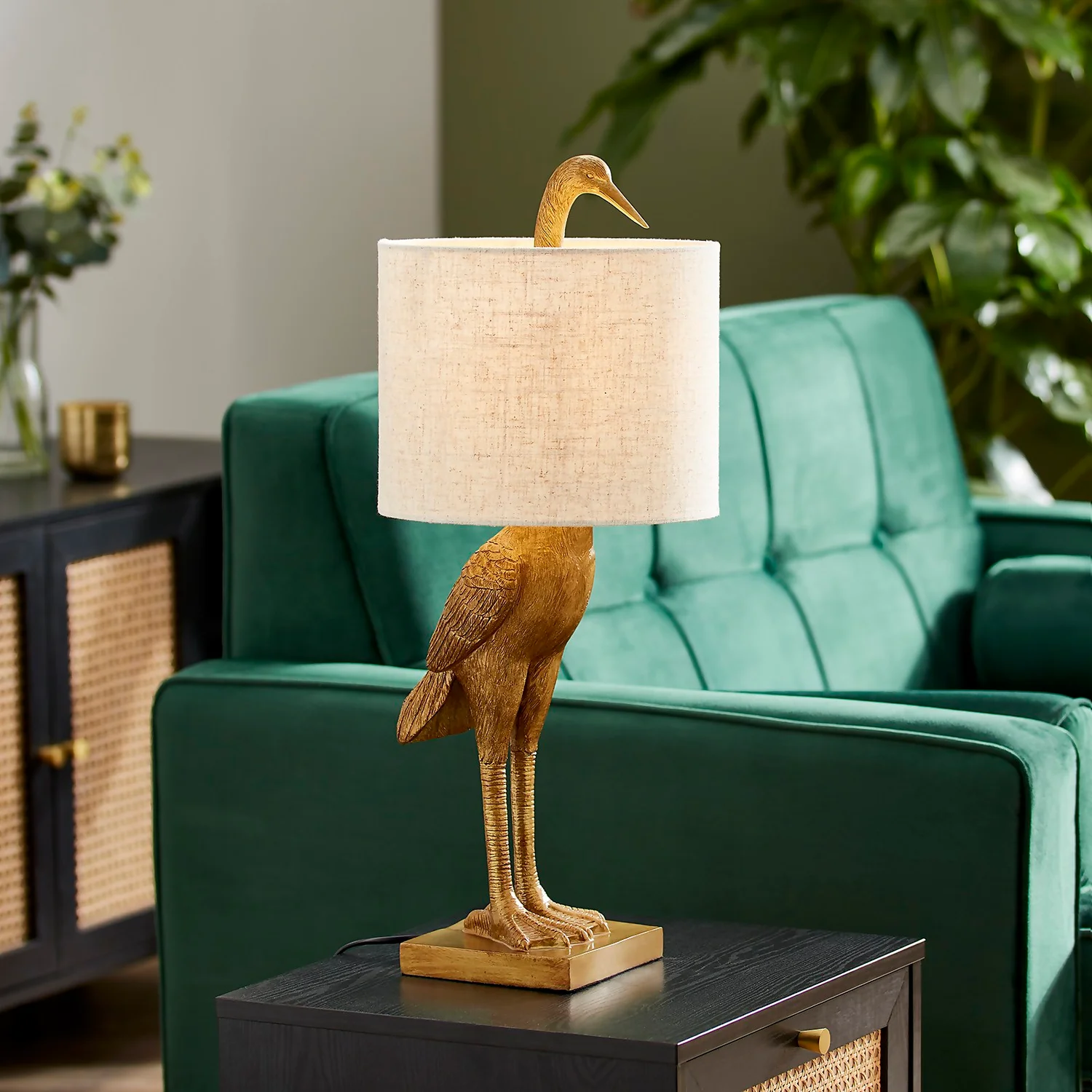 Crane Table Lamp - Gold & Oatmeal Crane Table Lamp - Gold & Oatmeal -Home Lighting Store 13528282 8045009393217402