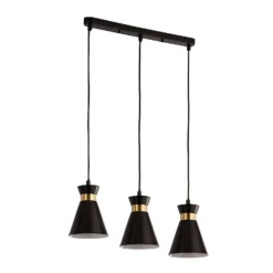 Balham 3 Light Diner Bar Light - Black & Brass -Home Lighting Store 13528465 8465042091939807