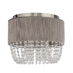 Bellano 3 Light Flush Ceiling Light - Grey -Home Lighting Store 13528467 4994976728439619