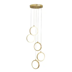 Lenox LED 5 Ring Cluster Pendant Ceiling Light - Brass -Home Lighting Store 13529591 1934945397144028