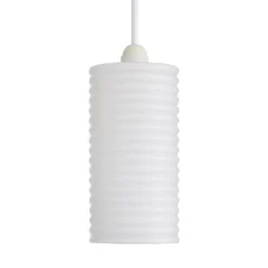 Katya Ribbed Glass Easy Fit Shade - White -Home Lighting Store 13529605 1744945395622602