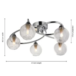 Tatton 5 Light Semi Flush Ceiling Light - Chrome -Home Lighting Store 13645374 1924942855505547