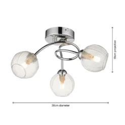 Tatton 3 Light Semi Flush Ceiling Light - Chrome -Home Lighting Store 13645375 1164942855531260