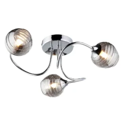 Marple 3 Light Semi Flush Ceiling Light - Chrome & Smoke -Home Lighting Store 13645383 1824956789624750