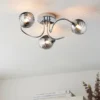 Marple 3 Light Semi Flush Ceiling Light - Chrome & Smoke -Home Lighting Store 13645383 5244956789568590