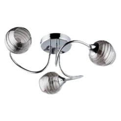 Marple 3 Light Semi Flush Ceiling Light - Chrome & Smoke -Home Lighting Store 13645383 5784956789676422