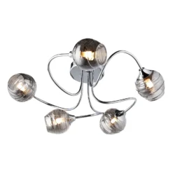 Marple 5 Light Semi Flush Ceiling Light - Chrome & Smoke -Home Lighting Store 13645384 1584956789624798