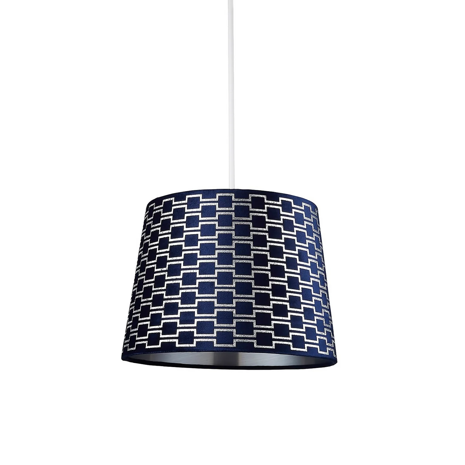 Mia Velvet 30cm Patterned Lamp Shade - Navy Mia Velvet 30cm Patterned Lamp Shade - Navy -Home Lighting Store 13751363 6554969499062410