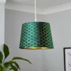 Mia Velvet 30cm Patterned Lamp Shade - Emerald -Home Lighting Store 13751364 7444969499012115