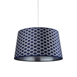 Mia Velvet 43cm Patterned Lamp Shade - Navy 4 Mia Velvet 43cm Patterned Lamp Shade - Navy -Home Lighting Store 13751366 1054969499148633