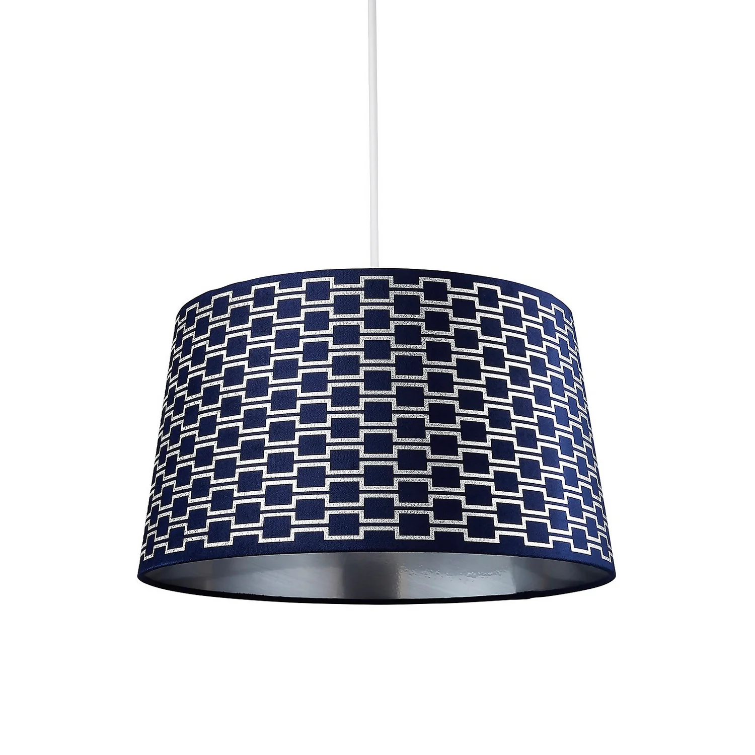 Mia Velvet 43cm Patterned Lamp Shade - Navy Mia Velvet 43cm Patterned Lamp Shade - Navy -Home Lighting Store 13751366 1054969499148633