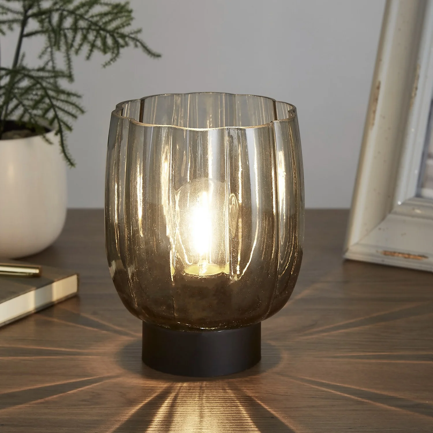 Olivia Battery Powered Table Lamp - Smoke Olivia Battery Powered Table Lamp - Smoke -Home Lighting Store 13764008 1094980120003009