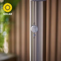 Halton 50cm Photocell & PIR Solar Outdoor Floor Light - Stainless Steel -Home Lighting Store 13794246 5394957104363750