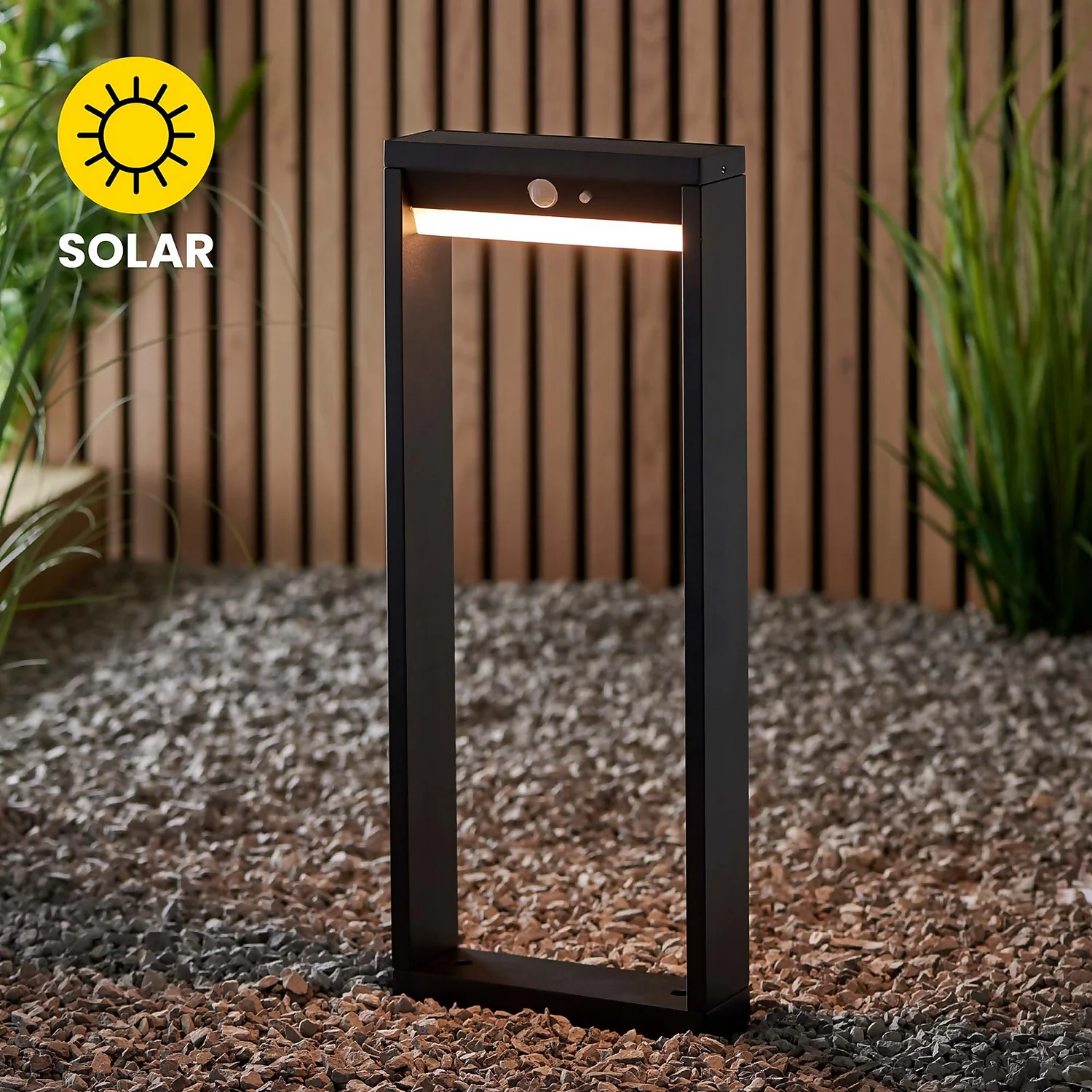 Dannah 50cm Photocell & PIR Solar Outdoor Floor Light - Black Dannah 50cm Photocell & PIR Solar Outdoor Floor Light - Black -Home Lighting Store 13794248 4854957105368759