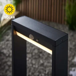 Dannah 80cm Photocell & PIR Solar Outdoor Floor Light - Black -Home Lighting Store 13794250 1354957104731370