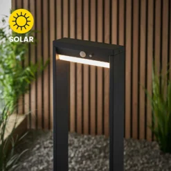 Dannah 80cm Photocell & PIR Solar Outdoor Floor Light - Black -Home Lighting Store 13794250 9724957104695382