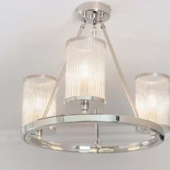 Easton Semi Flush Light - 3lt Nickel -Home Lighting Store 13794251 3694957105380618