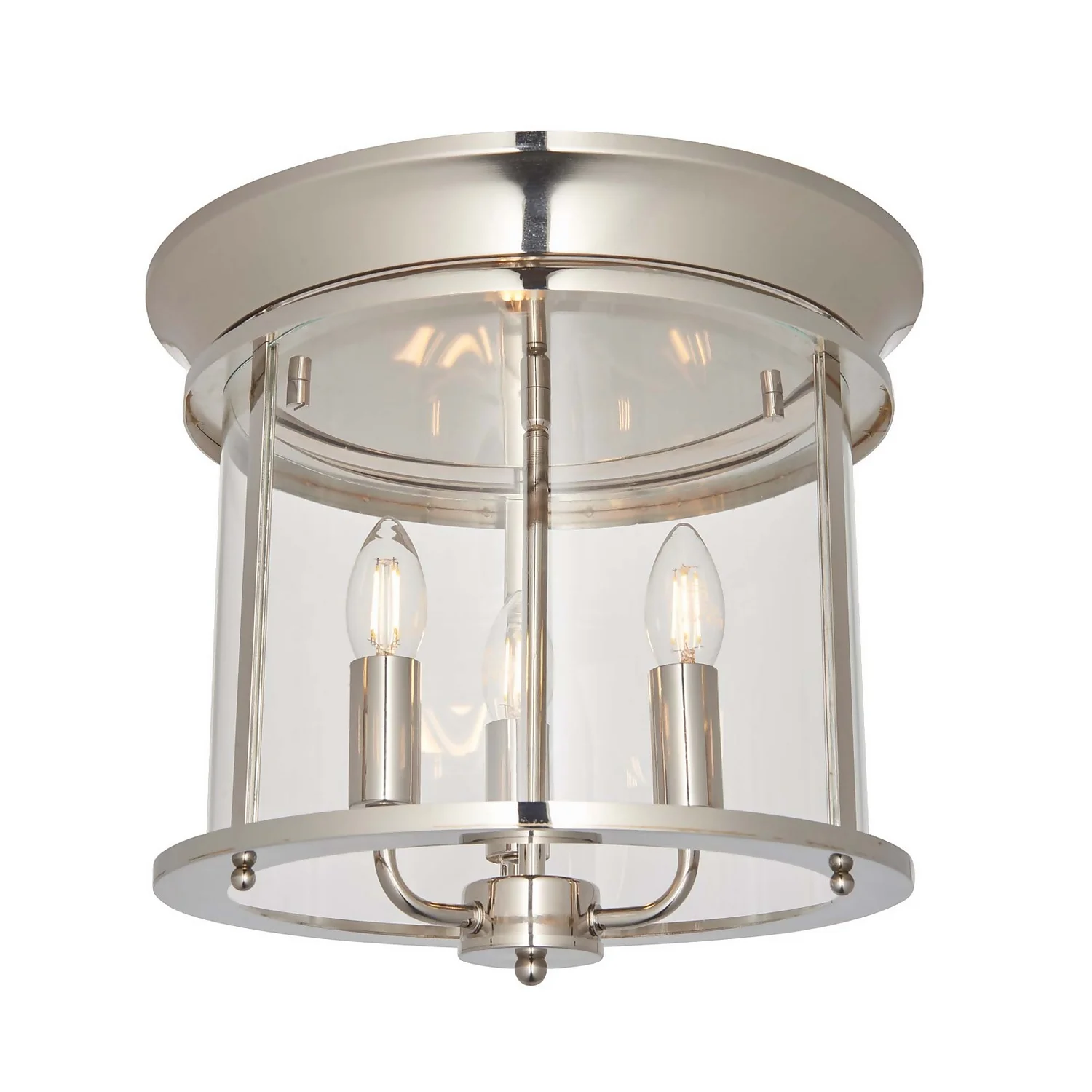 Hampworth Flush Light - 3lt Nickel Hampworth Flush Light - 3lt Nickel -Home Lighting Store 13794257 1844957104939411