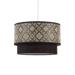 Harper Two Tier Easy-Fit Light Shade - Black -Home Lighting Store 13884616 1204984012531419
