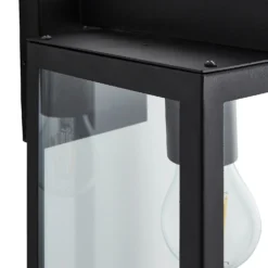Hestia E27 Glass Panel Outdoor Box Lantern - Black -Home Lighting Store 13924362 1874980109381578