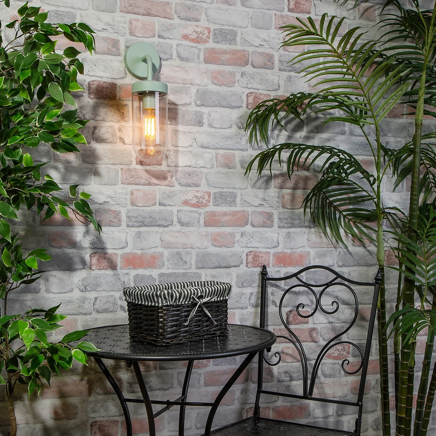 Kew Curved Arm E27 Outdoor Wall Light - Mint Kew Curved Arm E27 Outdoor Wall Light - Mint -Home Lighting Store 13924367 1554981979588862