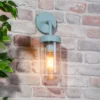 Kew Curved Arm E27 Outdoor Wall Light - Pale Blue -Home Lighting Store 13924368 1405005578593208