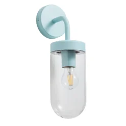 Kew Curved Arm E27 Outdoor Wall Light - Pale Blue -Home Lighting Store 13924368 1814980108023538