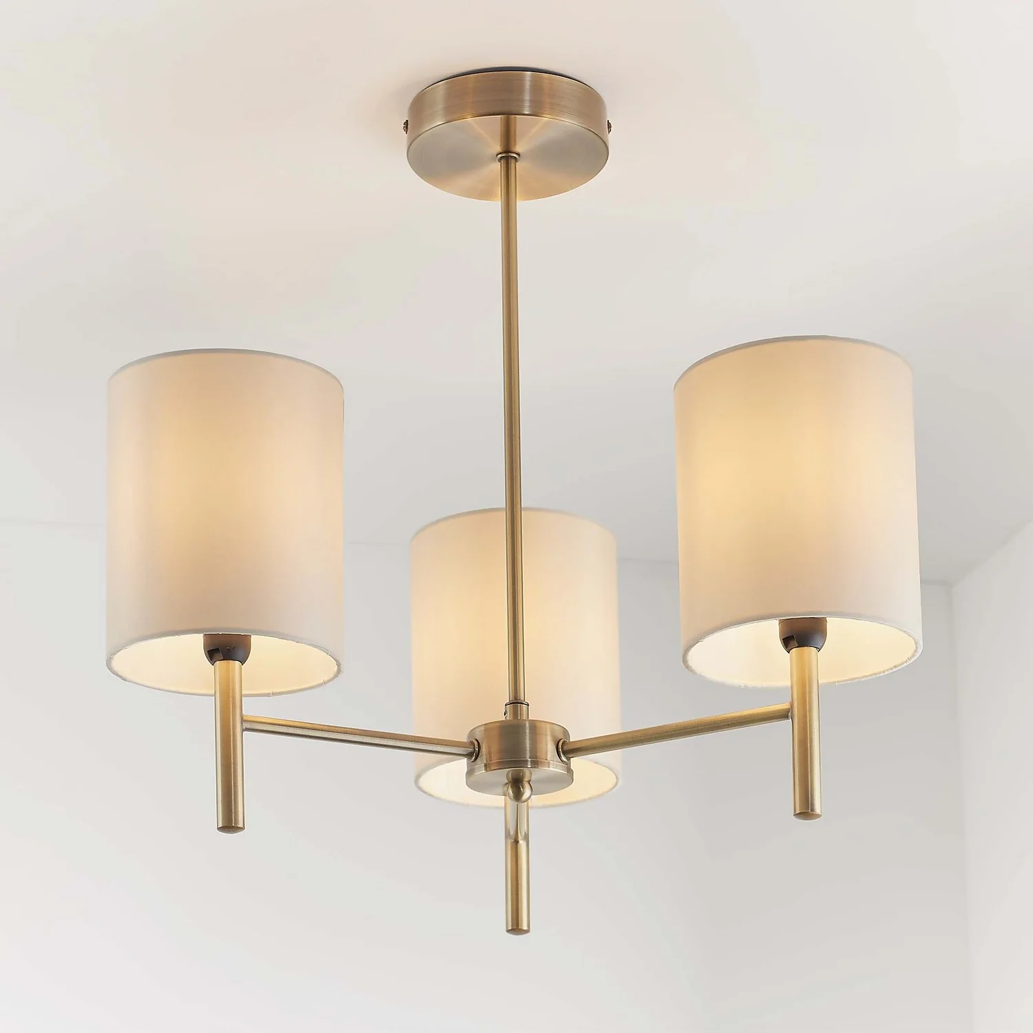 Kari 3 Light Semi Flush Ceiling Light - Brass Kari 3 Light Semi Flush Ceiling Light - Brass -Home Lighting Store 13938479 1364981960235703