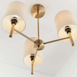 Kari 3 Light Semi Flush Ceiling Light - Brass 5 Kari 3 Light Semi Flush Ceiling Light - Brass -Home Lighting Store 13938479 3544981960465812