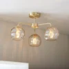 Geneva 3 Light Semi Flush Ceiling Light - Brass -Home Lighting Store 13938484 1734981959666141