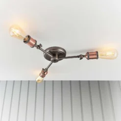 Henrik 3 Light Semi Flush Ceiling Light - Pewter -Home Lighting Store 13938488 1764981960927260