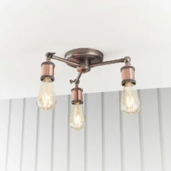 Henrik 3 Light Semi Flush Ceiling Light - Pewter -Home Lighting Store 13938488 6774981961158392