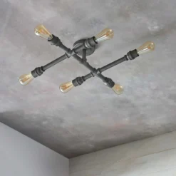 Gabe 6 Light Semi Flush Ceiling Light - Pewter -Home Lighting Store 13938505 1214981958860476