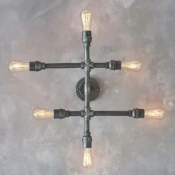 Gabe 6 Light Semi Flush Ceiling Light - Pewter -Home Lighting Store 13938505 1214981959209241