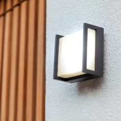 Lutec Qubo LED Square Outdoor Wall Light - Anthracite -Home Lighting Store 13950210 1354993052295615