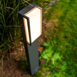 Lutec Qubo LED Outdoor Bollard Light - Anthracite -Home Lighting Store 13950213 1584993071774315