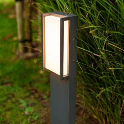 Lutec Qubo LED Outdoor Bollard Light - Anthracite -Home Lighting Store 13950213 1864993071817686