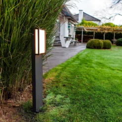 Lutec Qubo LED Outdoor Bollard Light - Anthracite -Home Lighting Store 13950213 2054993071842937