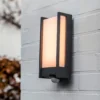 Lutec Qubo LED Outdoor Wall Light With PIR Motion Sensor - Anthracite -Home Lighting Store 13950215 1894993052423604