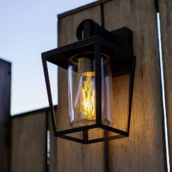 Lutec West E27 Outdoor Wall Lantern - Black