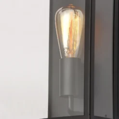 Minerva Outdoor Box Lantern Wall Light - Black -Home Lighting Store 13956092 1724995190332837