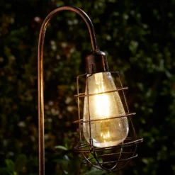 Homebase Edit Solar Cage Antique Bronze Stake Light
