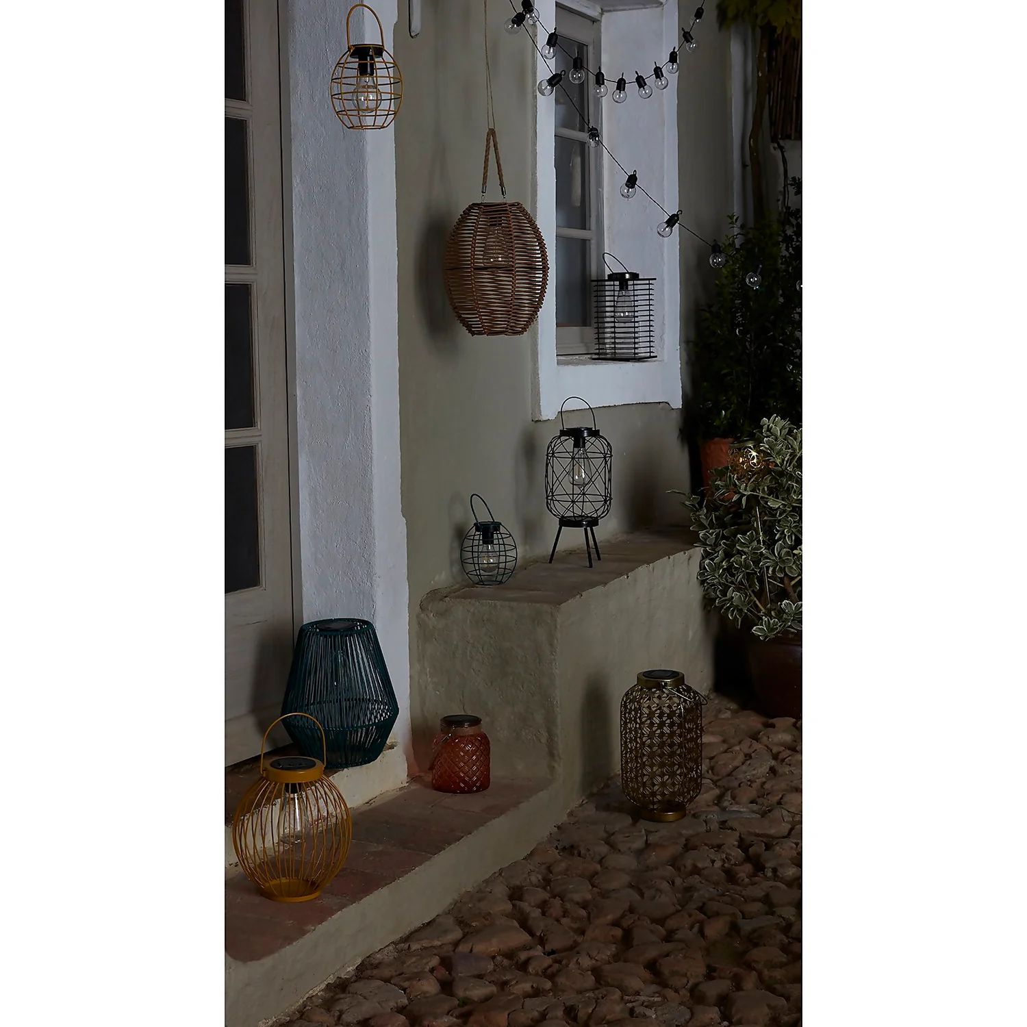 Homebase Edit Brown Rattan Solar Lantern - 31cm Homebase Edit Brown Rattan Solar Lantern - 31cm -Home Lighting Store 13956313 1675022633908442