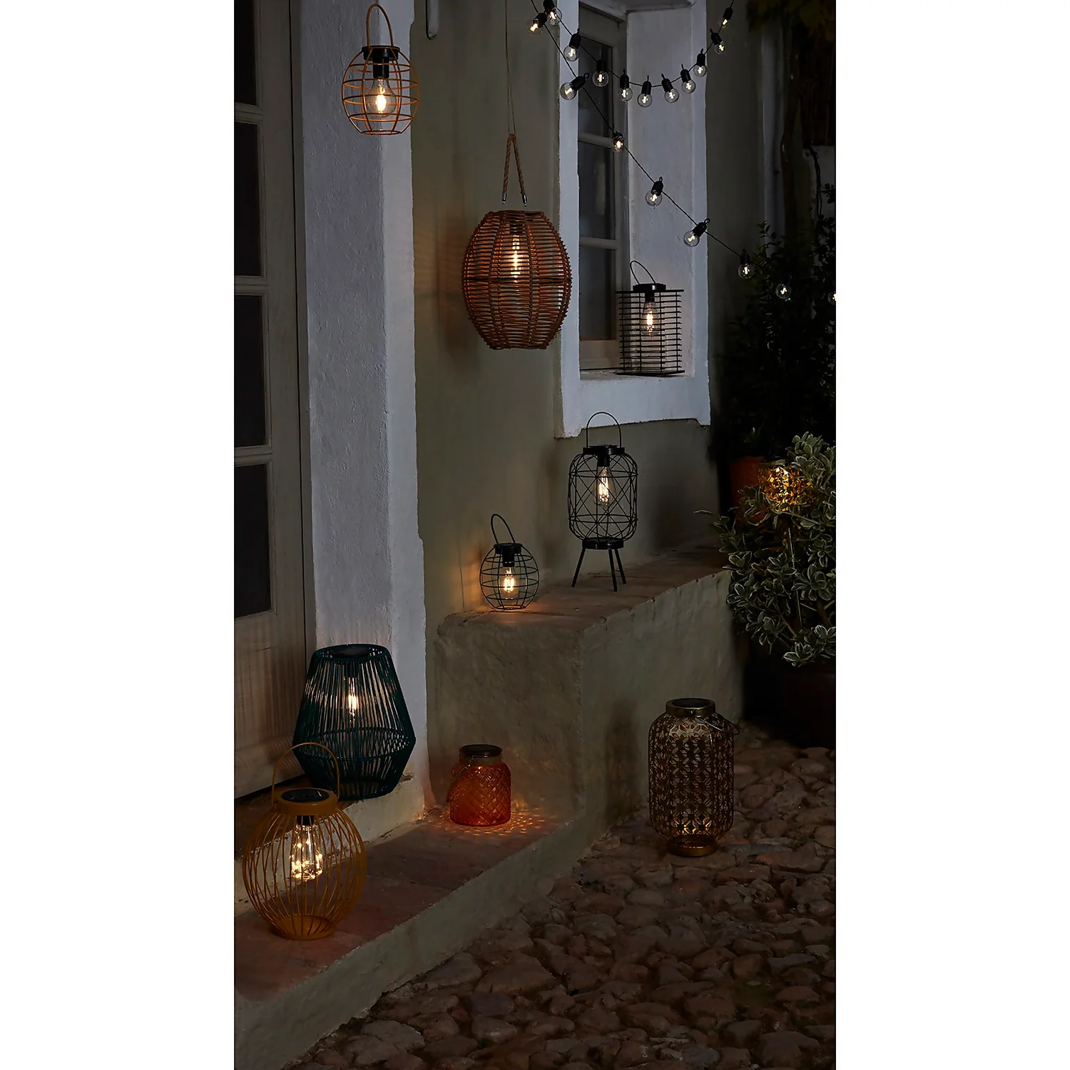 Homebase Edit Brown Rattan Solar Lantern - 31cm Homebase Edit Brown Rattan Solar Lantern - 31cm -Home Lighting Store 13956313 1705022633970671