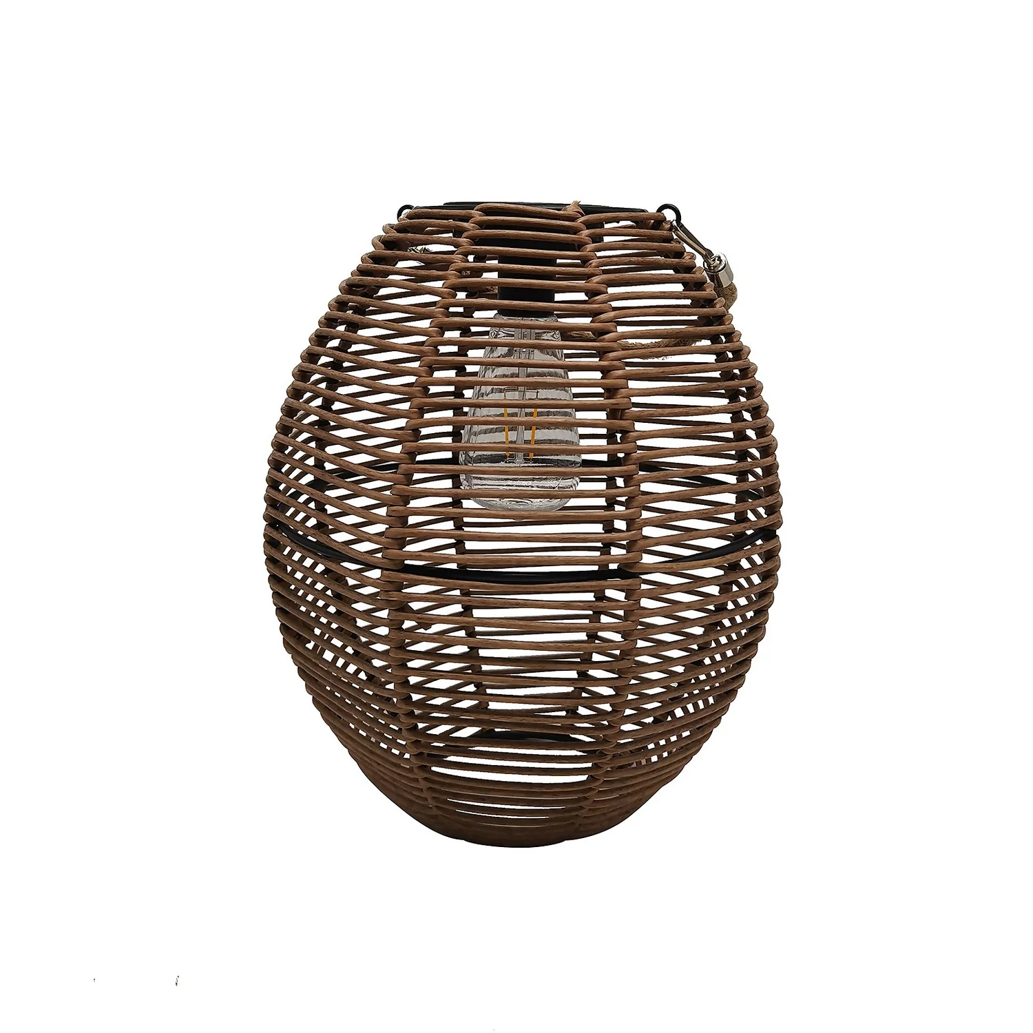 Homebase Edit Brown Rattan Solar Lantern - 31cm Homebase Edit Brown Rattan Solar Lantern - 31cm -Home Lighting Store 13956313 4805002413792582