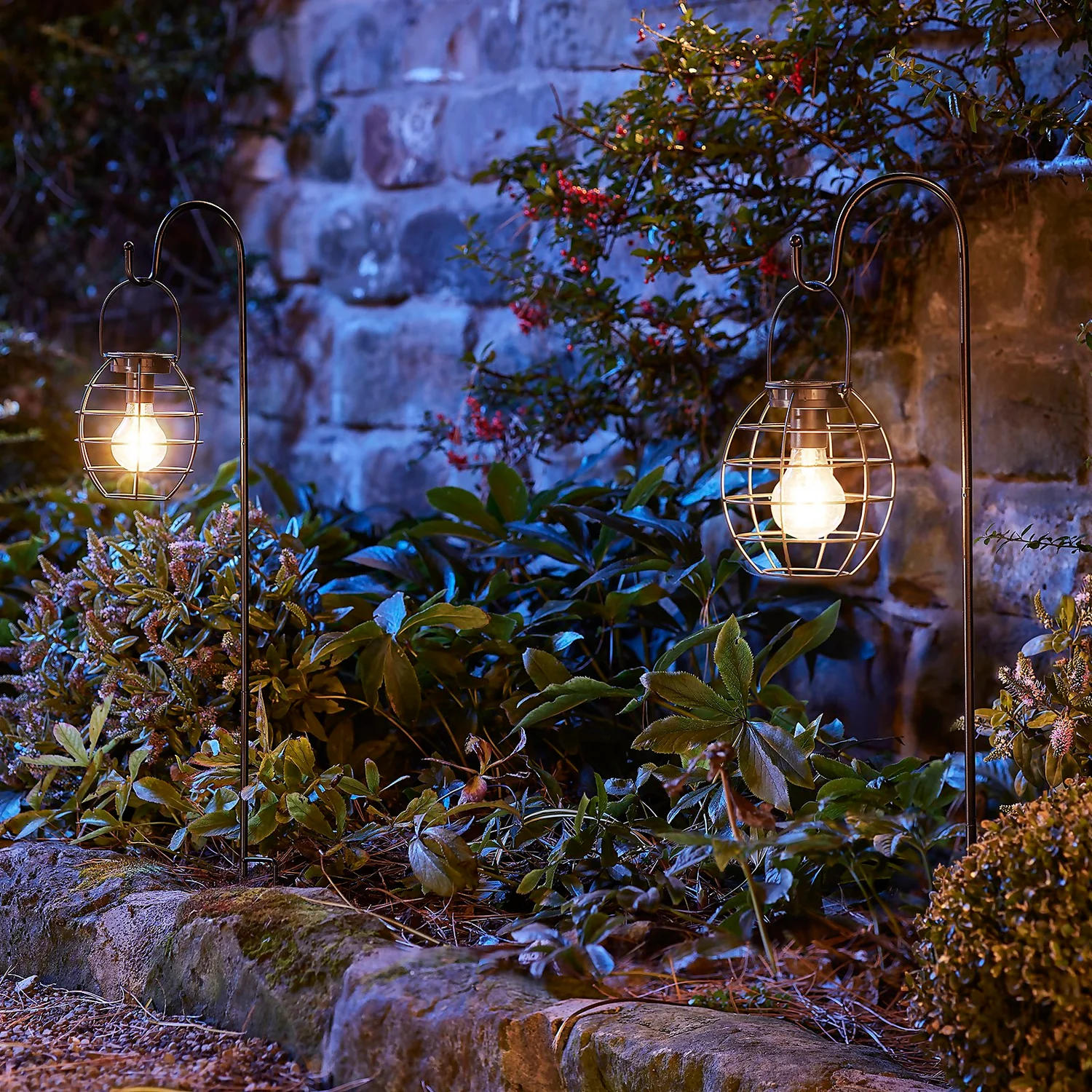 Homebase Edit Solar Hanging Cage Lights - Pack of 2 Homebase Edit Solar Hanging Cage Lights - Pack Of 2 -Home Lighting Store 13965917 9375002424344545