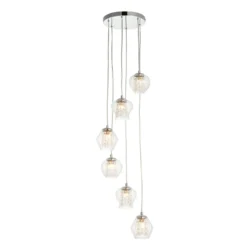 Clashmore Cluster Pendant Ceiling Light - Chrome Effect -Home Lighting Store 14301803 7655038437782121
