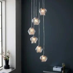 Clashmore Cluster Pendant Ceiling Light - Chrome Effect -Home Lighting Store 14301803 9875038437910002