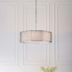 Orton Pendant Ceiling Light - Nickel Effect -Home Lighting Store 14301824 1125038438454577