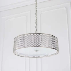 Orton Pendant Ceiling Light - Nickel Effect -Home Lighting Store 14301824 1915038438344486